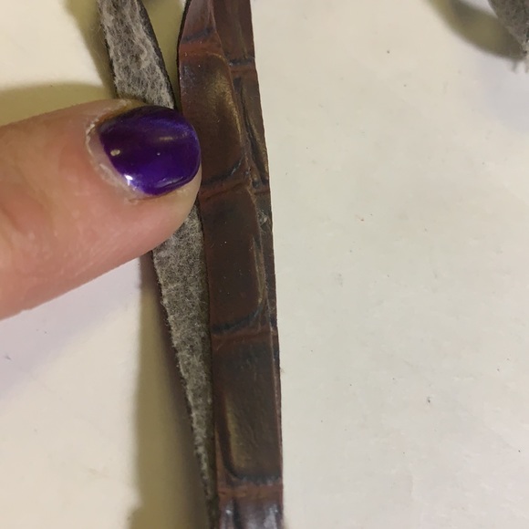 Brighton croc embossed Heart FOB Hangtag charm key chain used - Picture 3 of 4